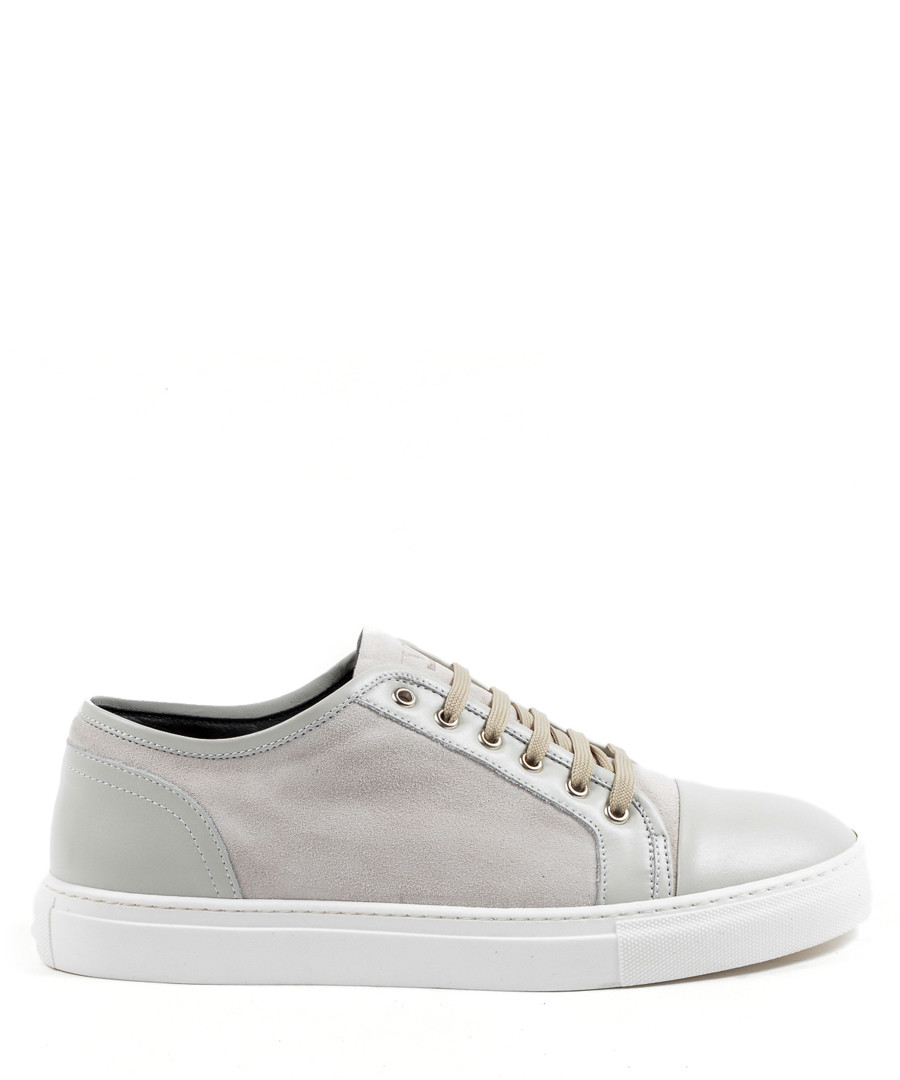 Men's Light grey leather sneakers Sale - v italia by versace 1969 abbigliamento sportivo srl milano italia