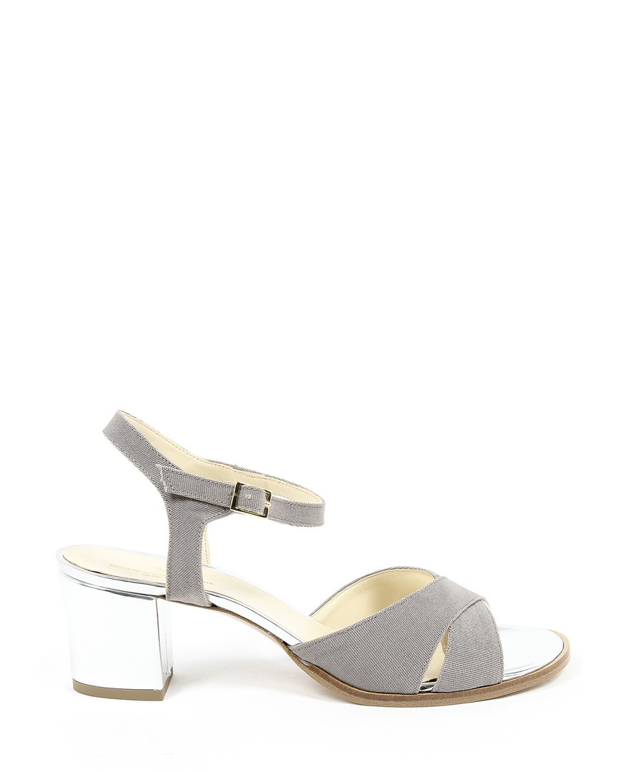Grey leather heeled sandals Sale - V ITALIA BY VERSACE 1969 ABBIGLIAMENTO SPORTIVO SRL MILANO ITALIA