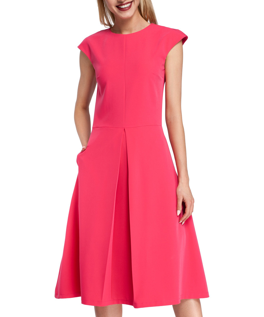 Pink kick-pleat midi dress Sale - made of emotion