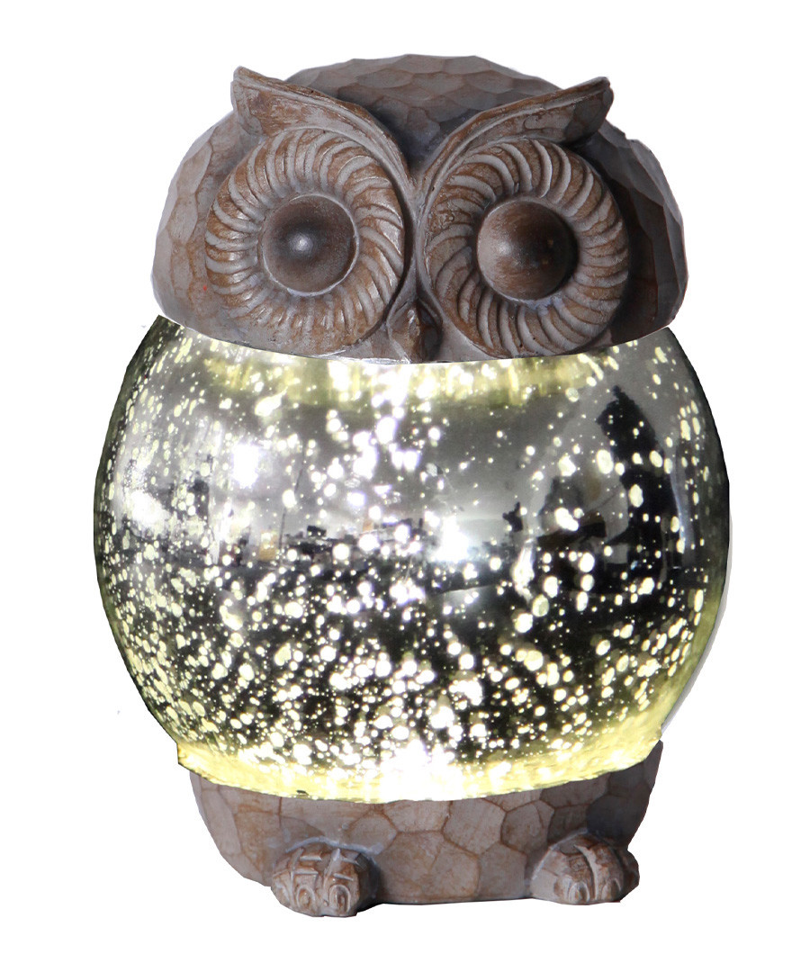 Brown LED owl lantern Sale - solar lighting