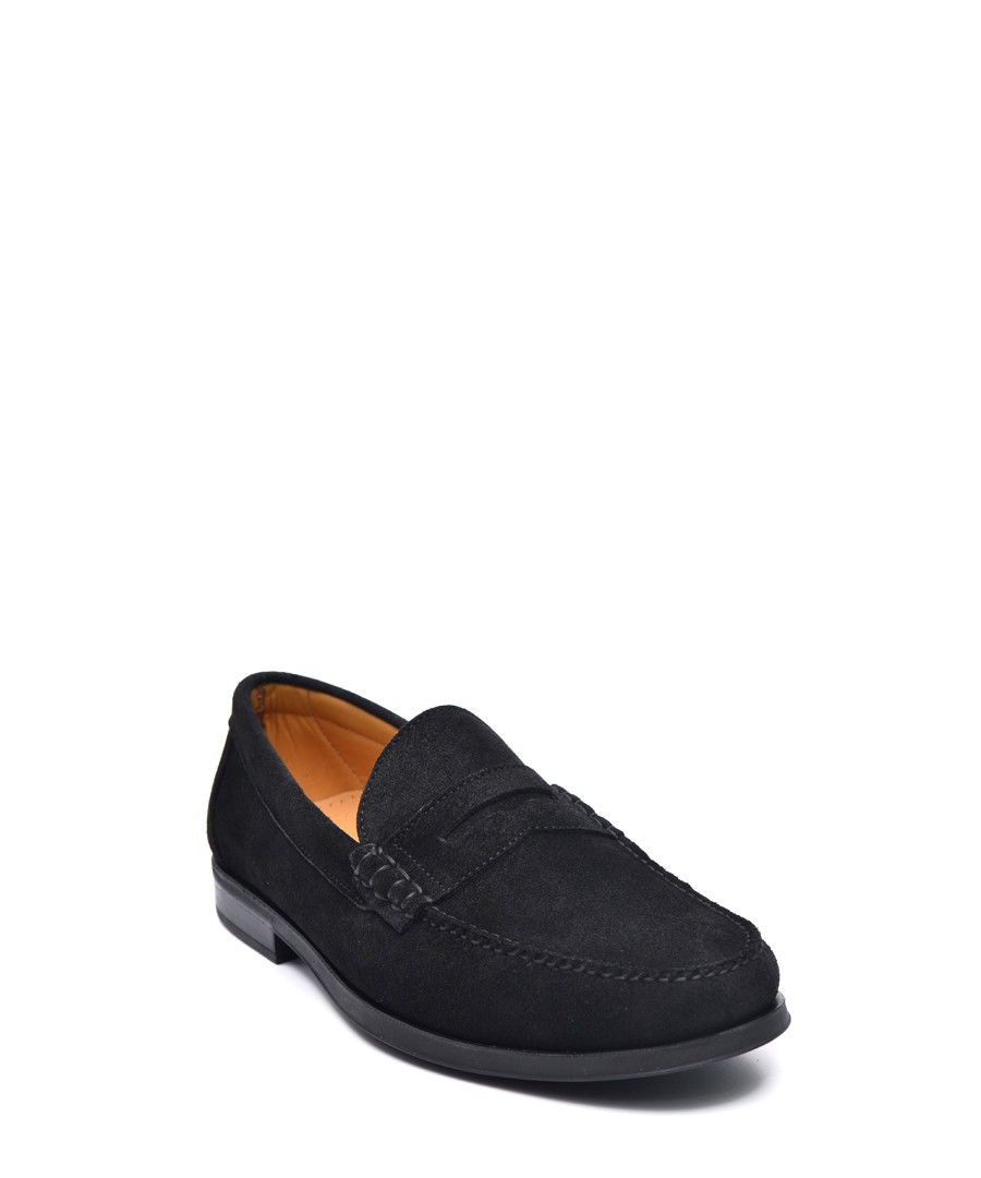 Men's Black suede loafers Sale - moka saint