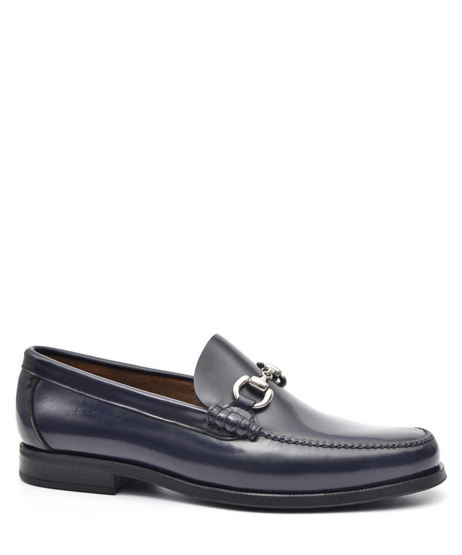 Blue leather horsebit loafers Sale - moka saint