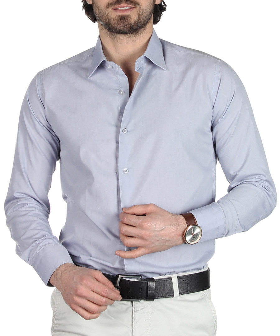 Light grey cotton blend shirt Sale - Brango