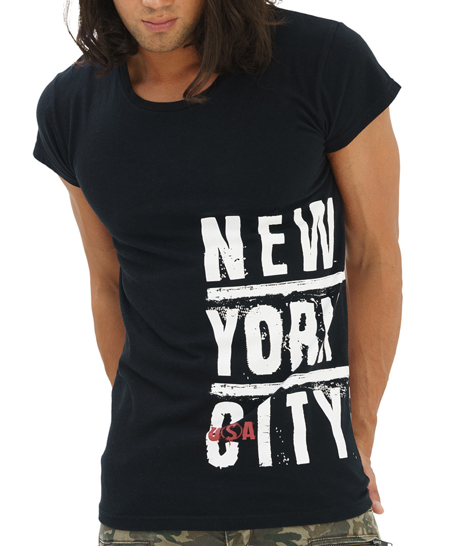 Black cotton NYC slogan T-shirt Sale - true prodigy
