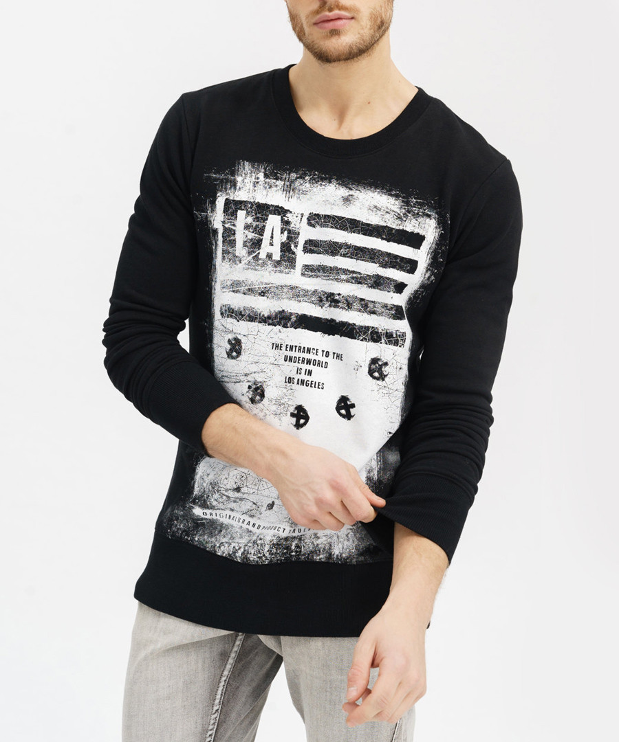 Black pure cotton LA print jumper Sale - true prodigy
