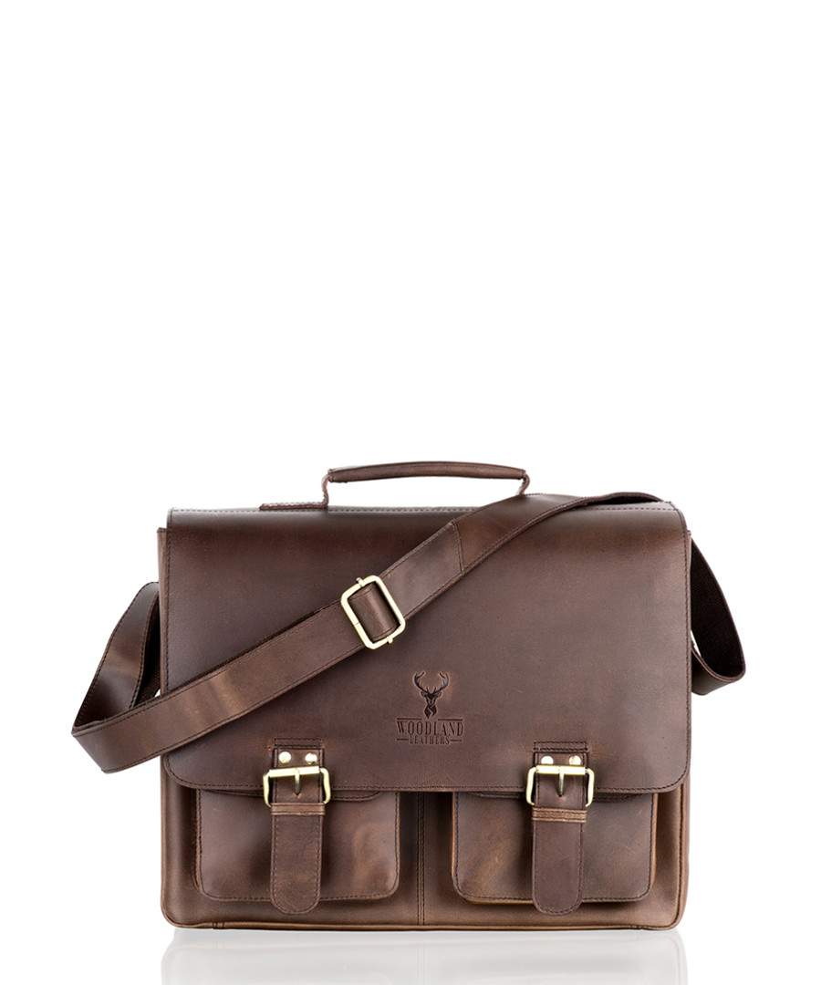 Brown leather satchel Sale - woodland leather
