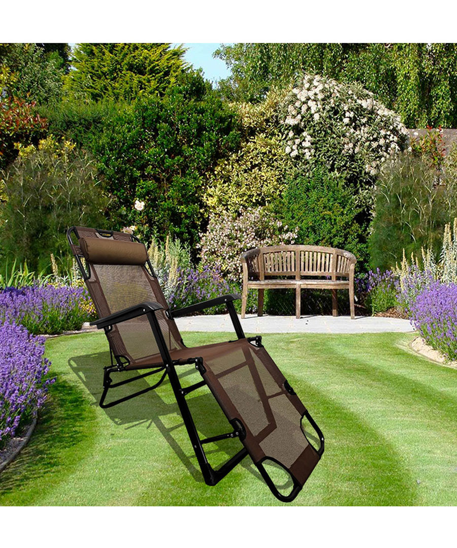 Brown foldable reclining chair Sale - Outdoor Sunny