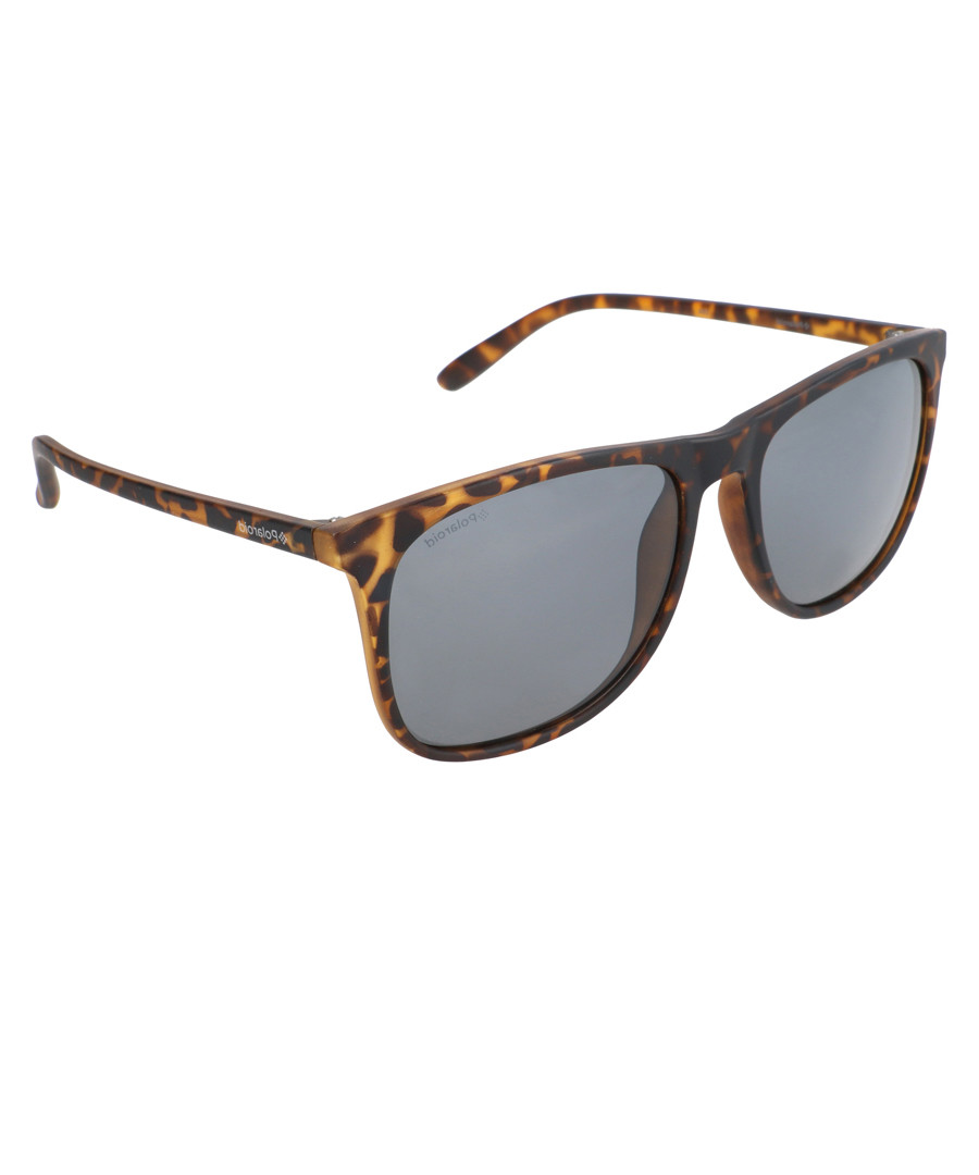 Dark tortoiseshell flat top sunglasses Sale - polaroid
