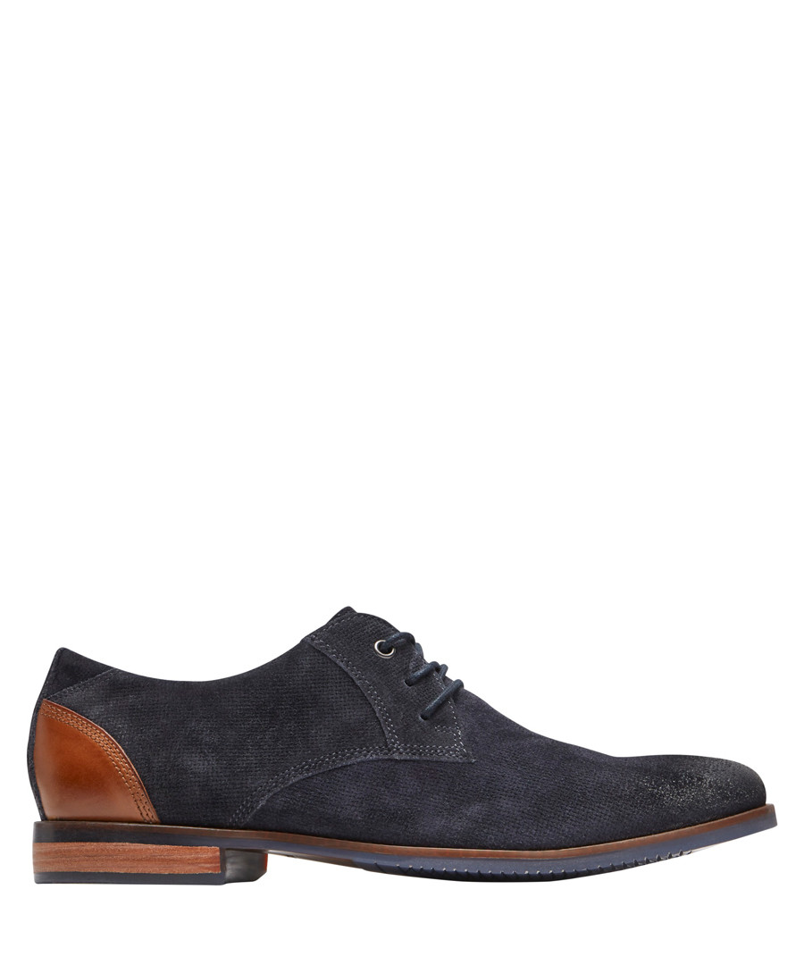 Blucher navy leather lace-up shoes Sale - rockport