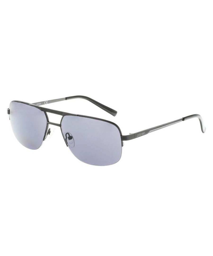 Silver-tone & blue lens sunglasses Sale - guessfactory
