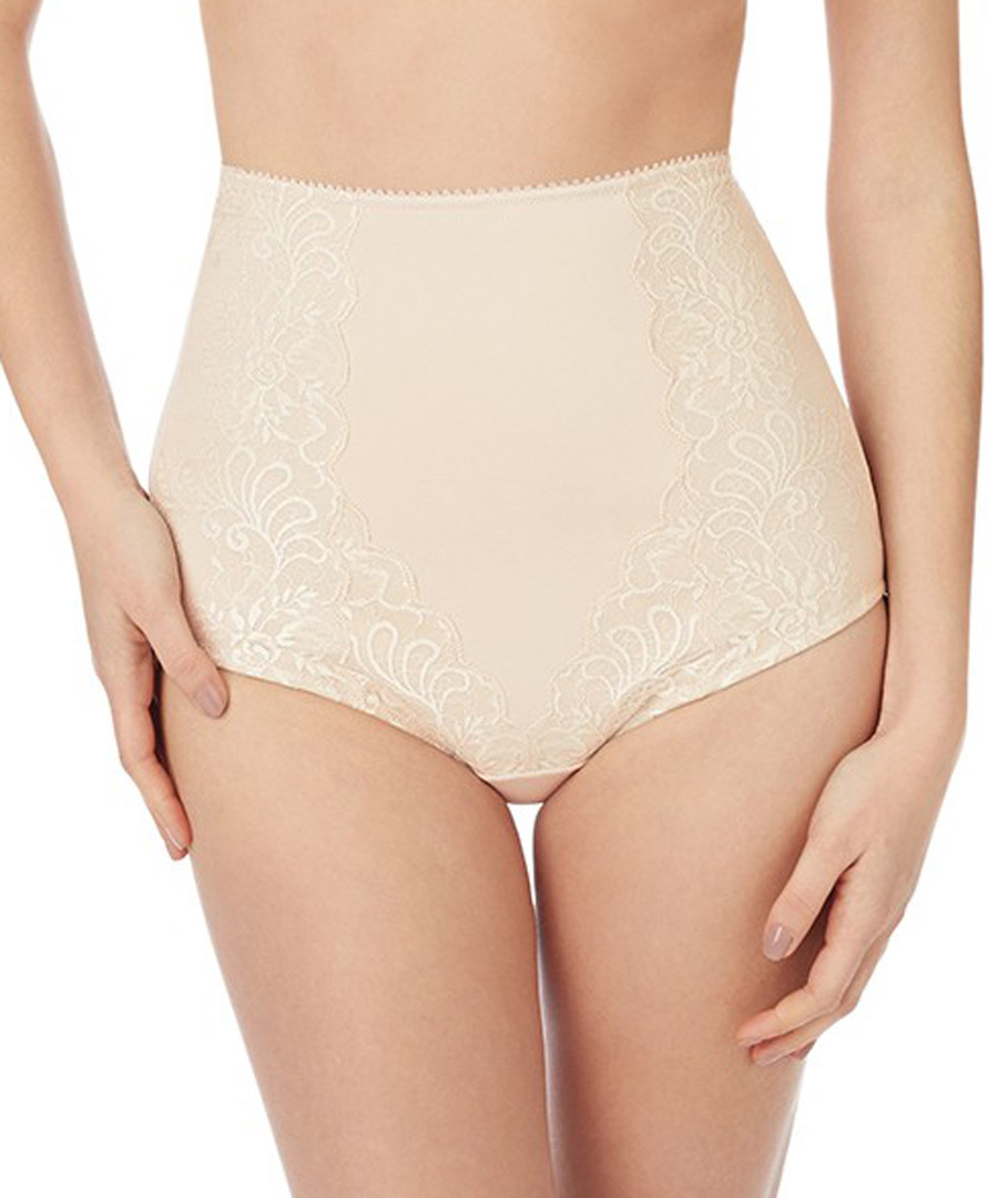 Sophia almond lace high-waist briefs Sale - LE MYSTERE