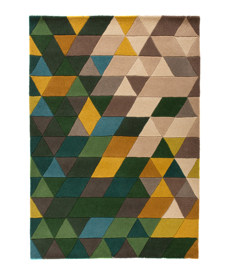 Prism green wool rug 160 x 220cm Sale - flair rugs