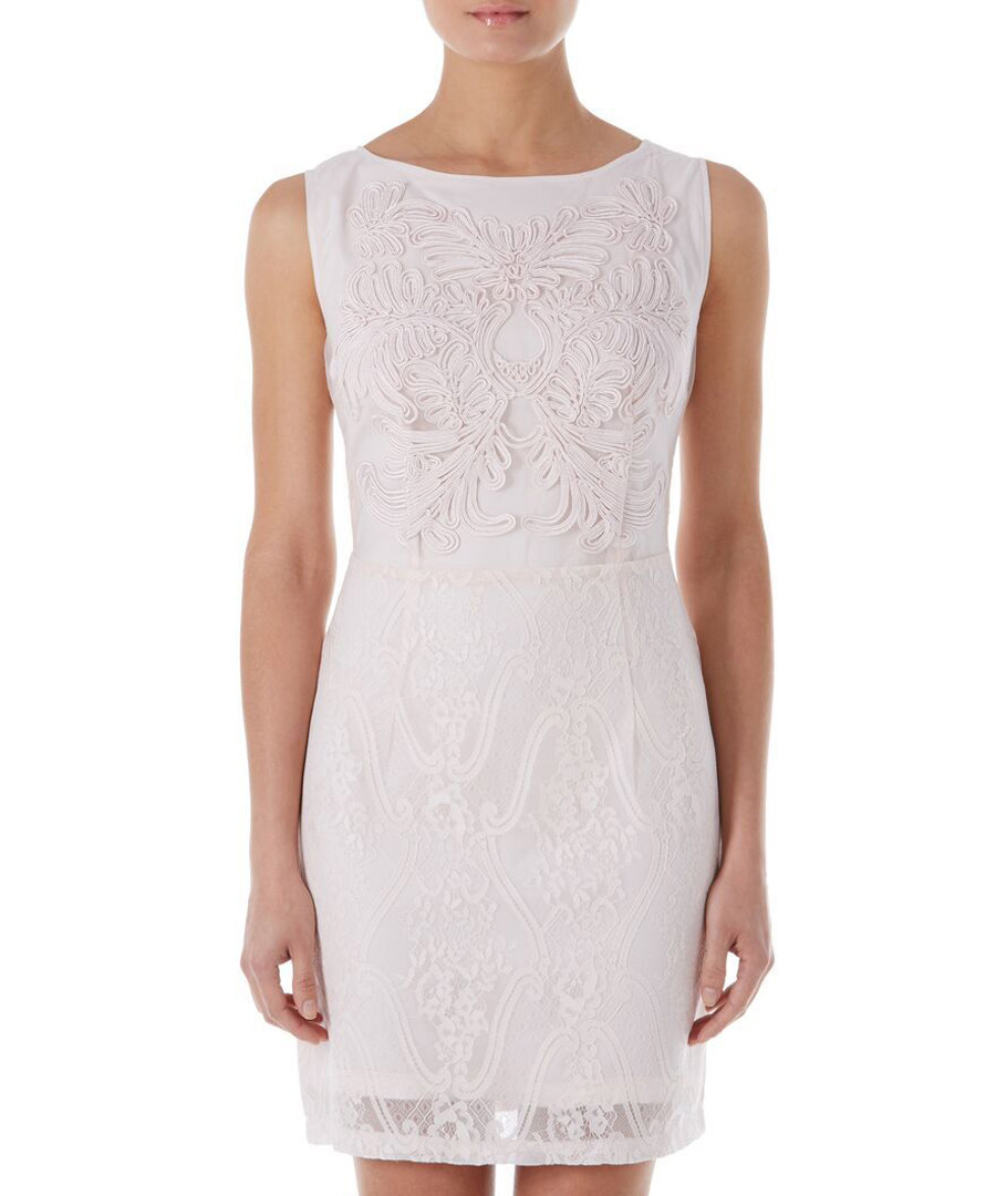 Powder pink embroidered mini dress Sale - zibi london