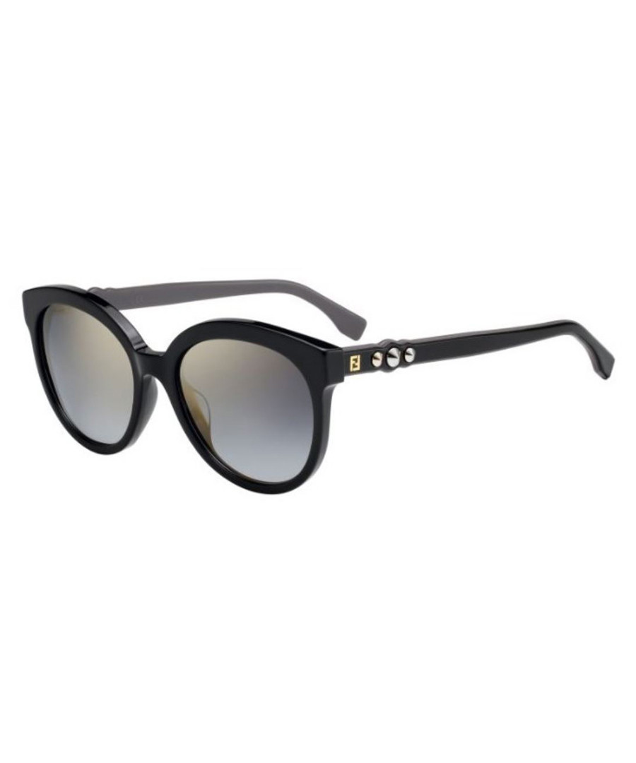 Black & grey rounded sunglasses Sale - fendi