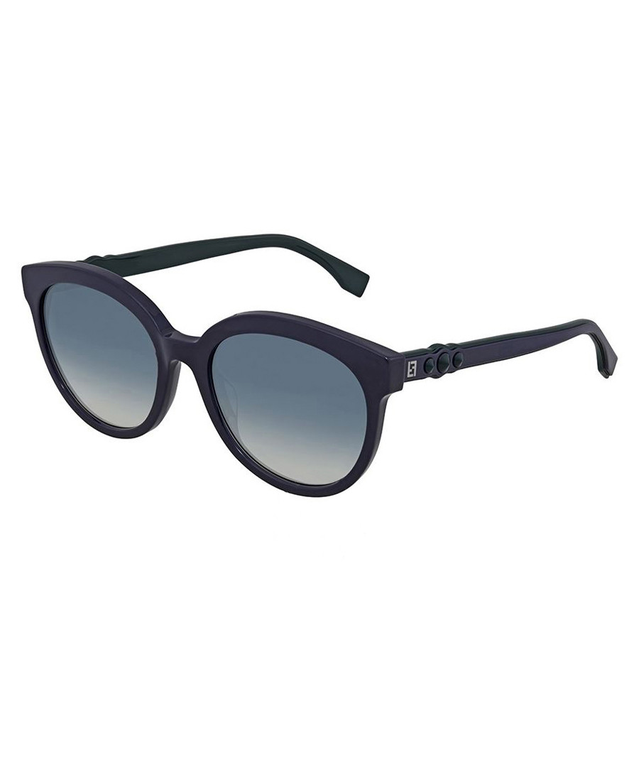 Navy rounded frame sunglasses Sale - fendi