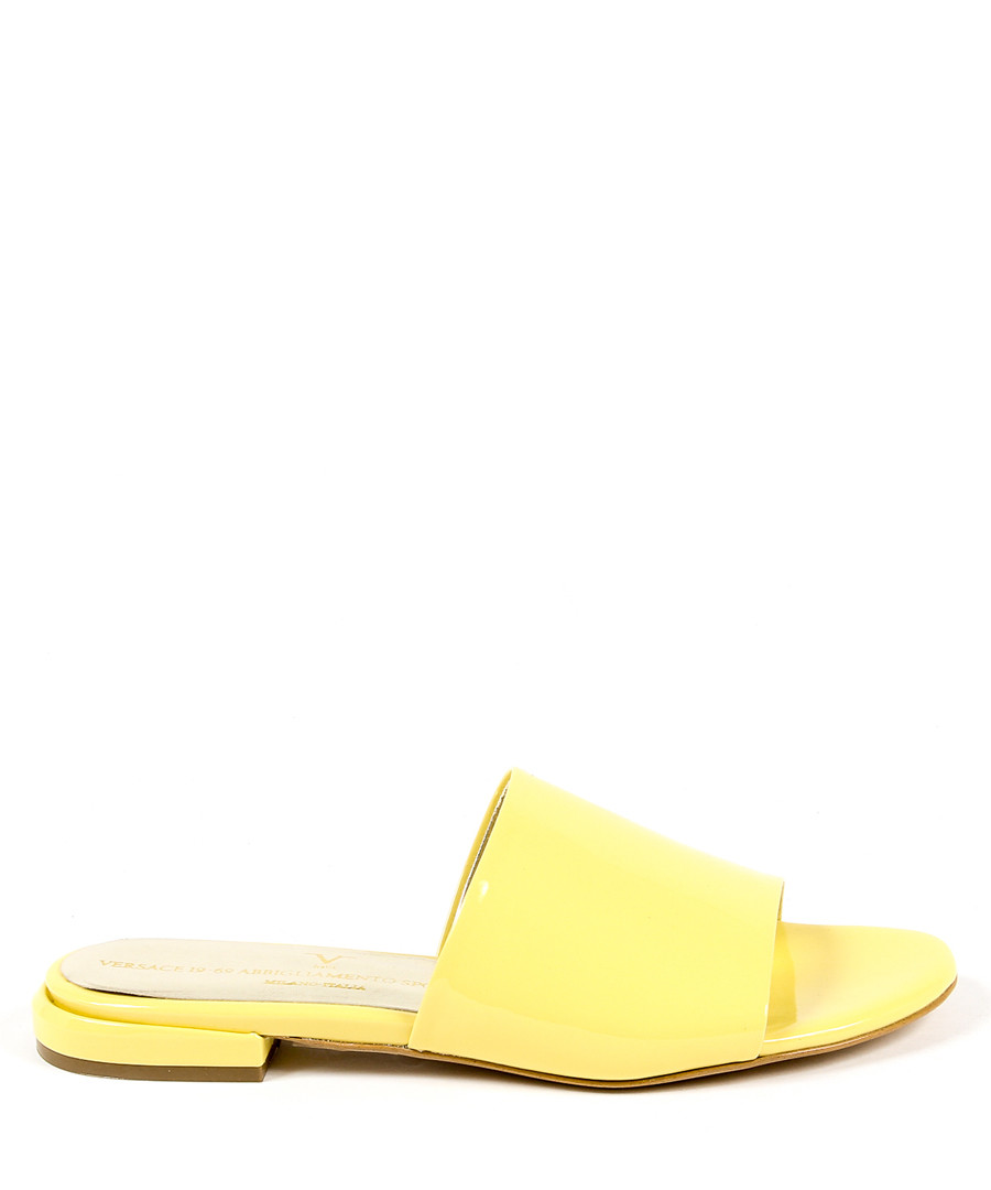 Yellow leather sliders Sale - versace 1969 abbigliamento sportivo srl milano italia