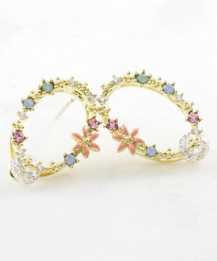 Floral Desire 14ct gold-plated earrings Sale - fleur envy