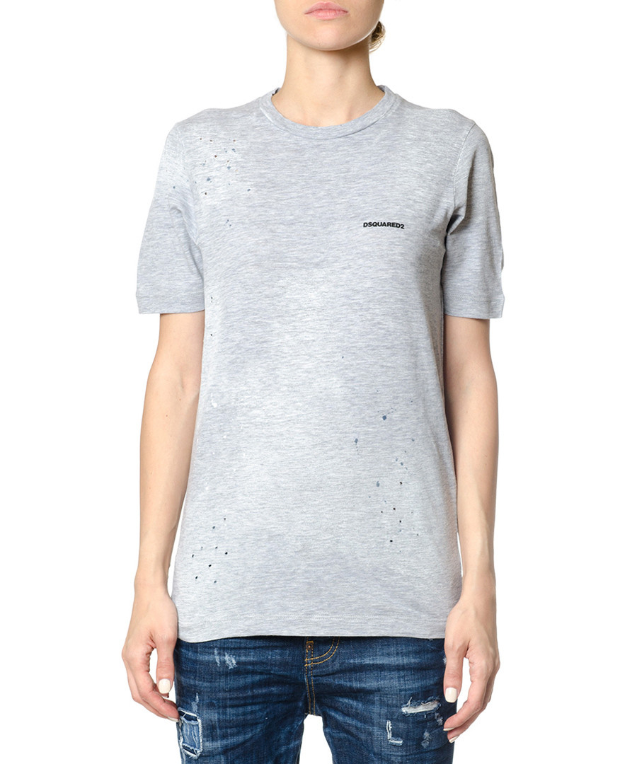 Grey cotton logo T-shirt Sale - dsquared2