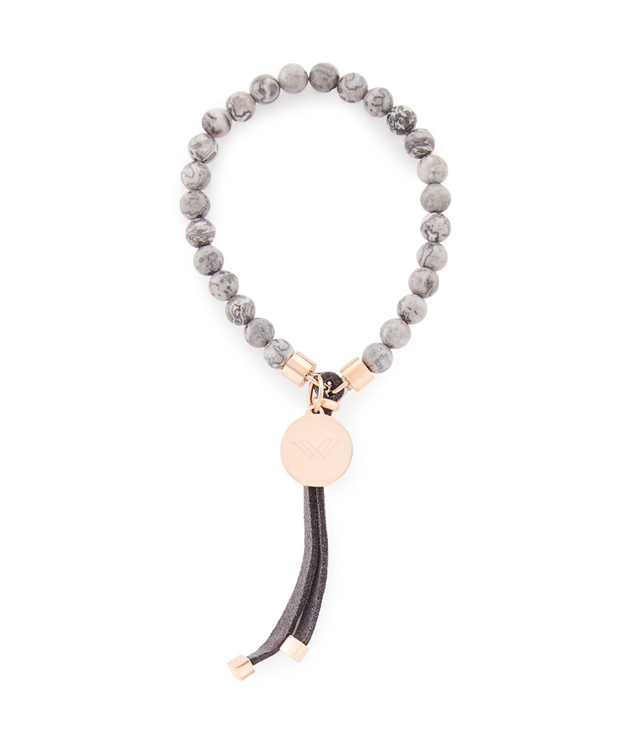 Black & Grey with rose gold-tone beaded bracelet Sale - victoria walls