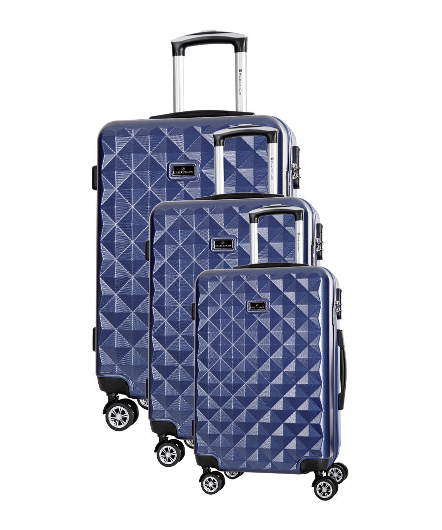 3pc Gregoria blue spinner suitcase nest Sale - platinium