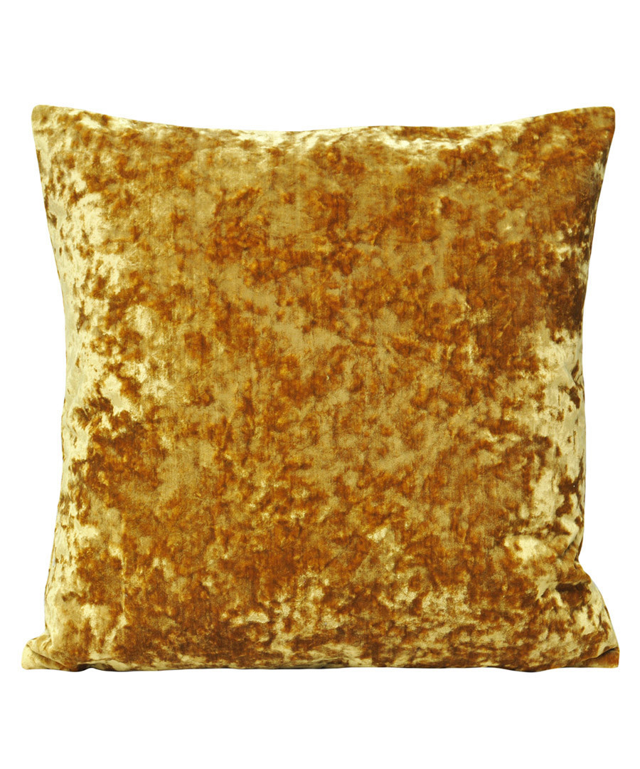 Roma ochre velvet filled cushion Sale - riva paoletti