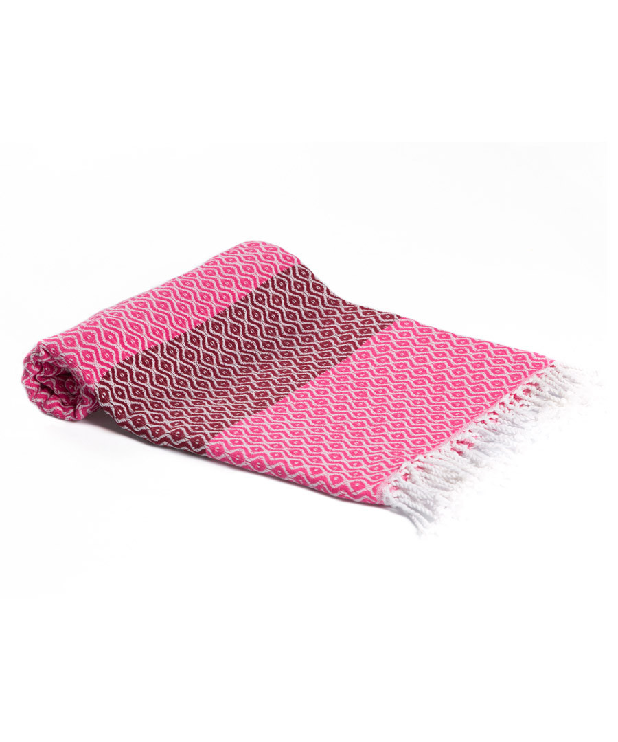 Pink & red pure cotton towel Sale - hamam