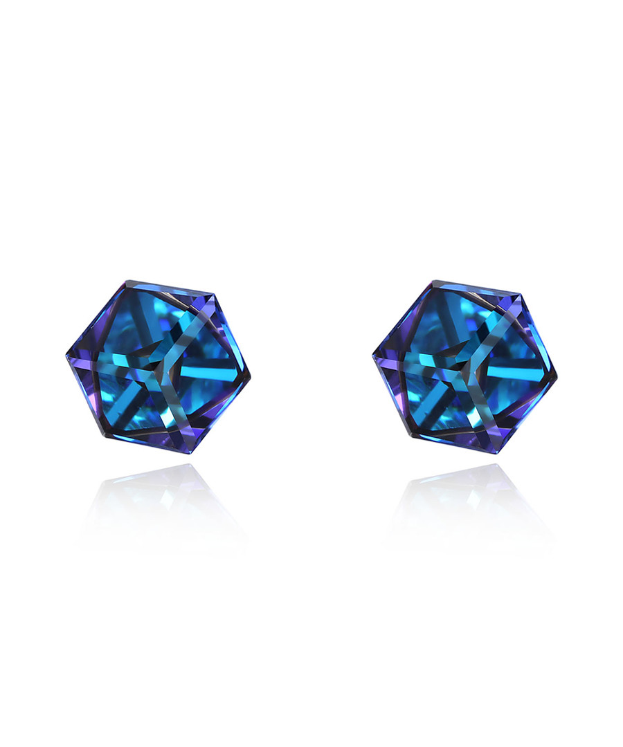 Aurora blue hexagonal studs Sale - caromay