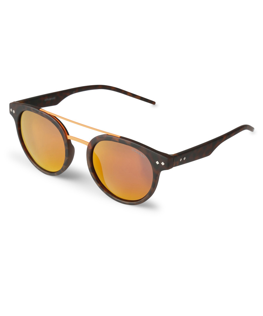 Tortoiseshell & gold rounded sunglasses Sale - polaroid