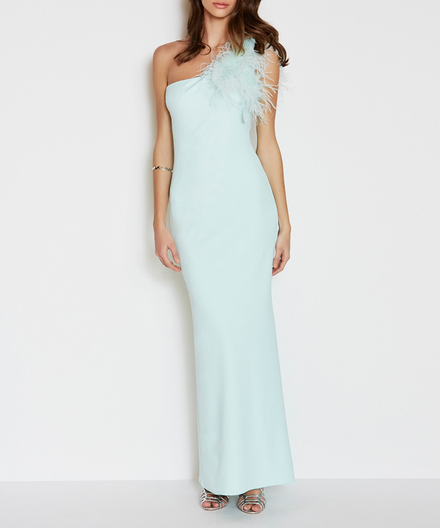 One Shoulder Feather Dress