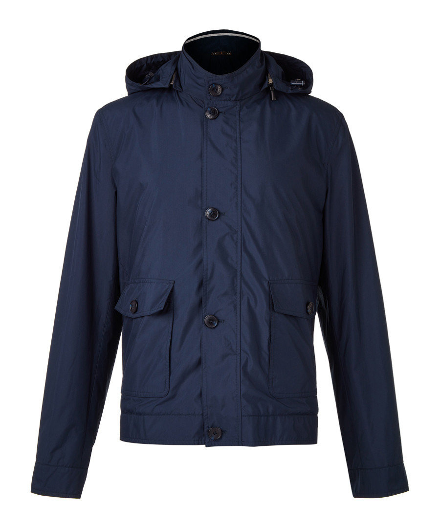 Navy blue pure cotton coat Sale - hackett london