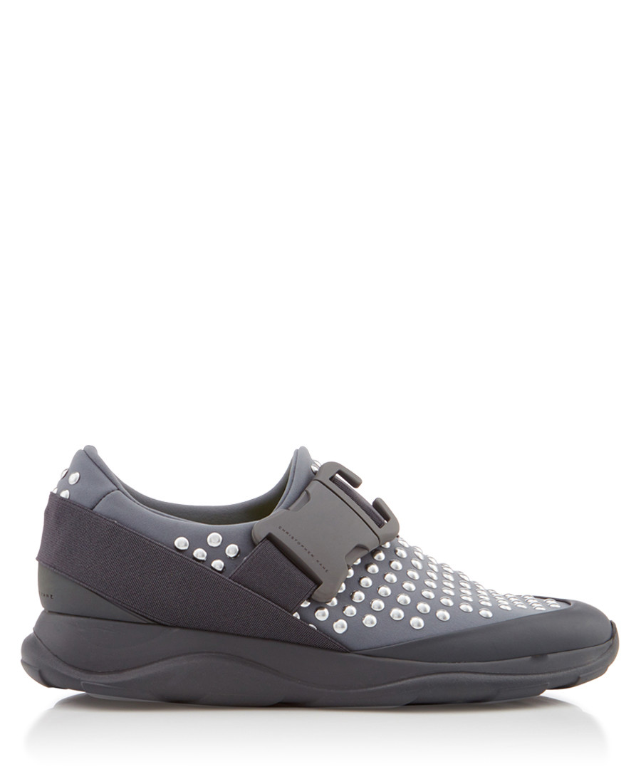 Women's grey & silver buckle sneakers Sale - Christopher Kane