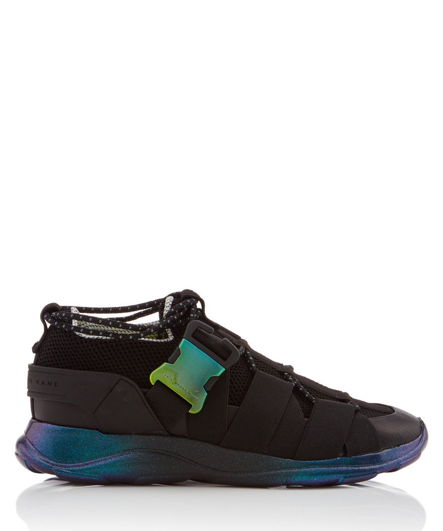 Black & iridescent lace-up sneakers Sale - Christopher Kane
