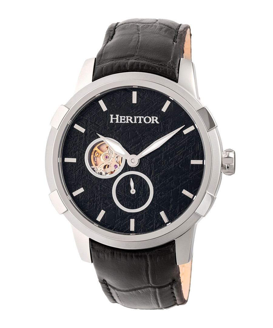 Callisto silver-tone & black watch Sale - heritor automatic