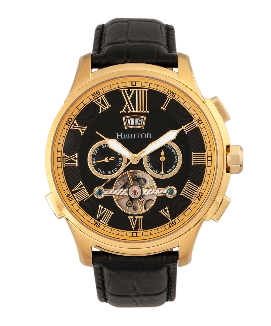 Hudson gold-tone & black dial watch Sale - heritor automatic