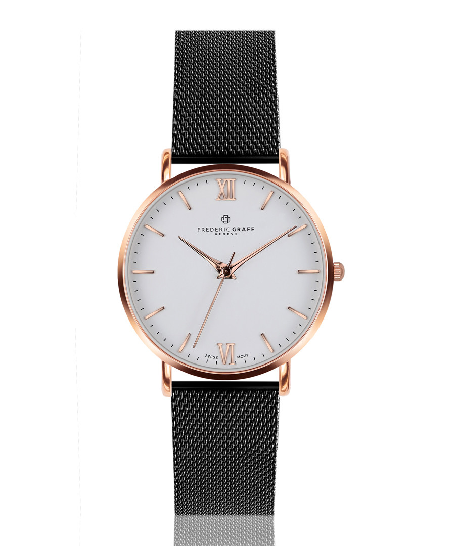 Dent Blanche black steel mesh watch Sale - frederic graff
