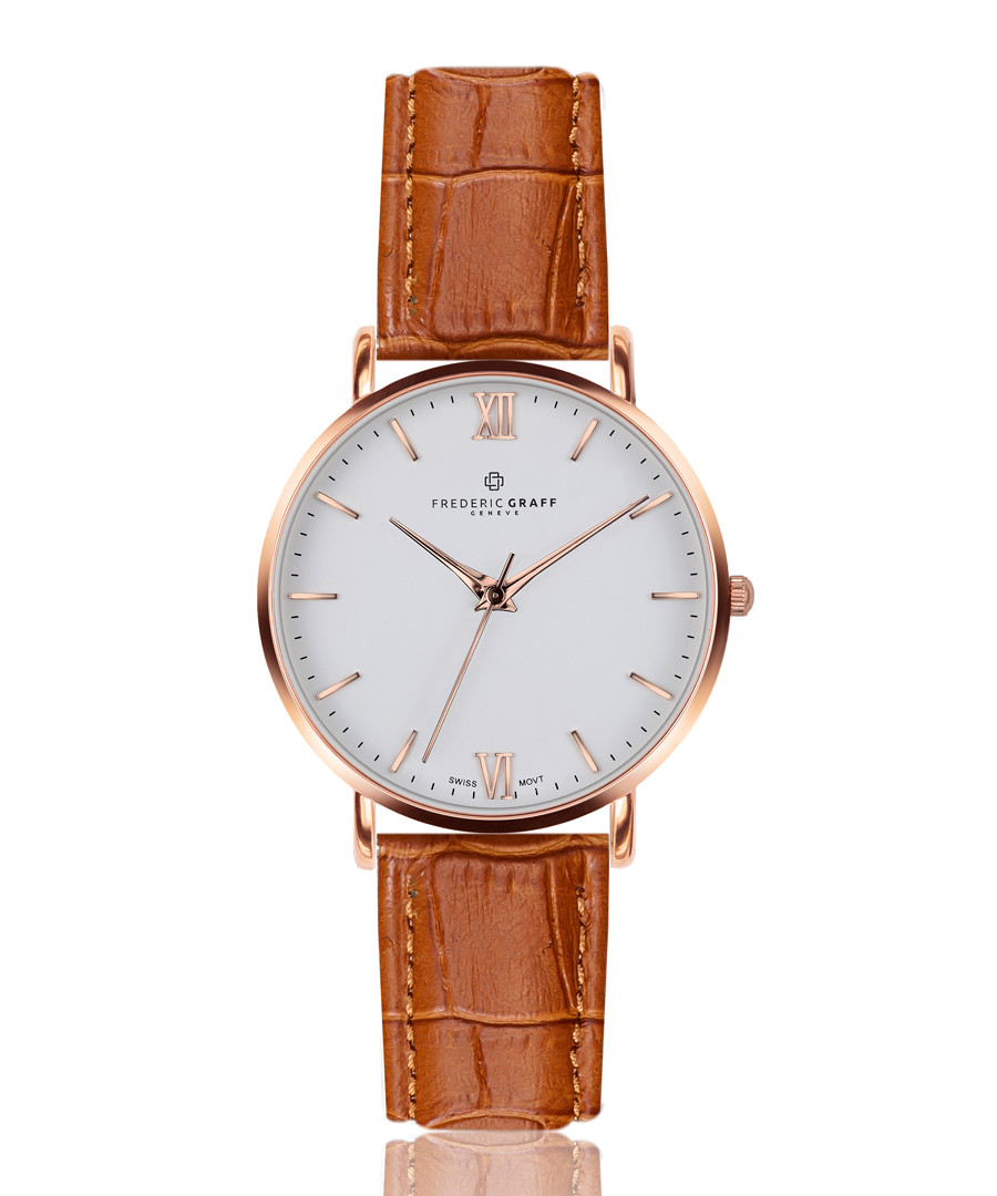 Dent Blanche ginger leather watch Sale - frederic graff