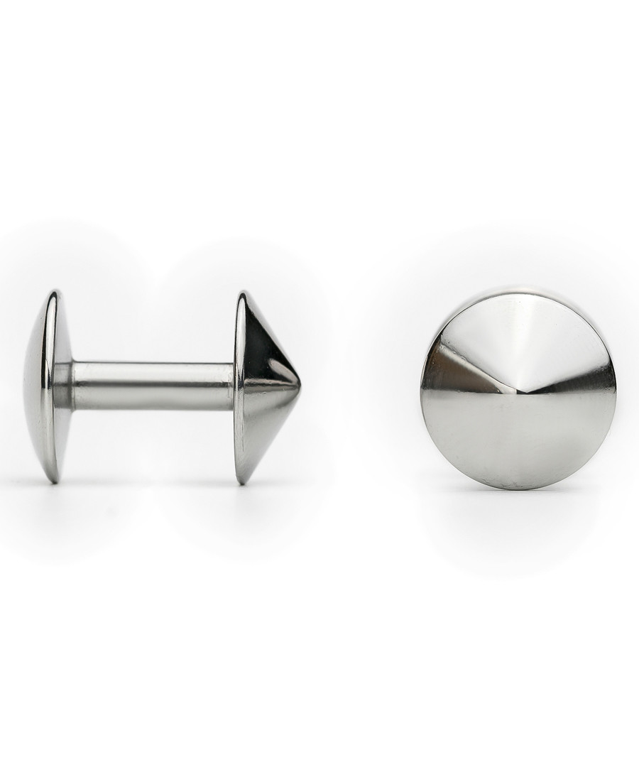 Silver-tone steel fixed cufflinks Sale - monomen