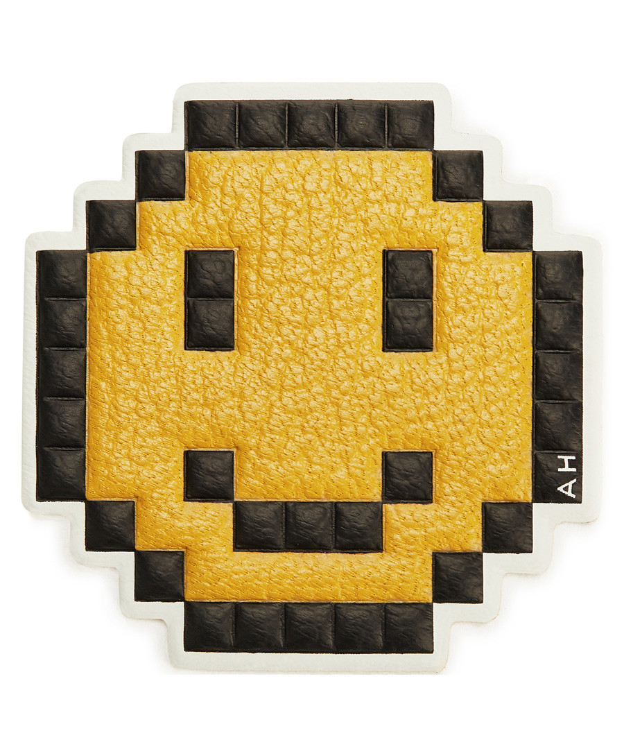 Smiley mustard leather patch Sale - anya hindmarch