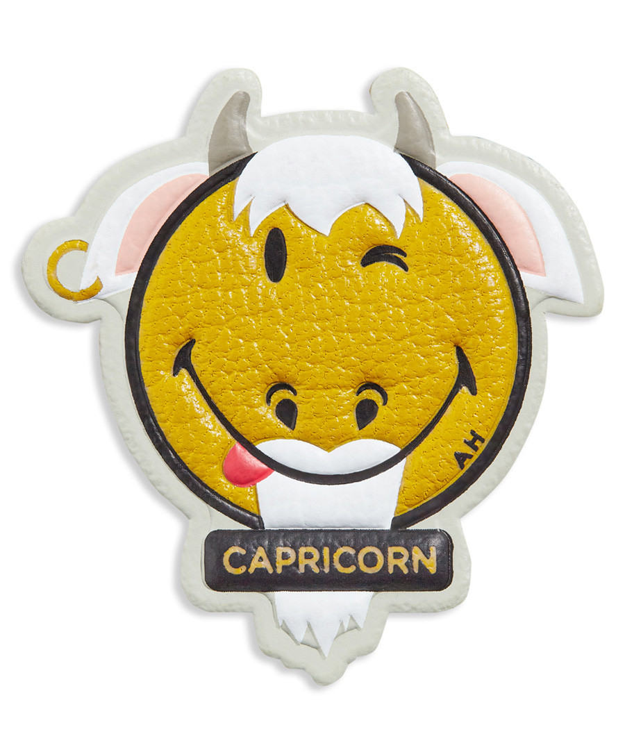 Capricorn Wink mustard leather patch Sale - anya hindmarch
