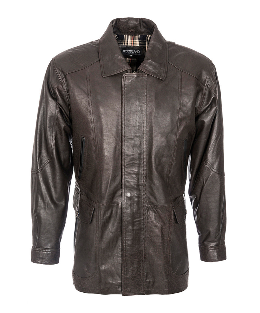 Men's brown nappa leather coat Sale - woodland leather