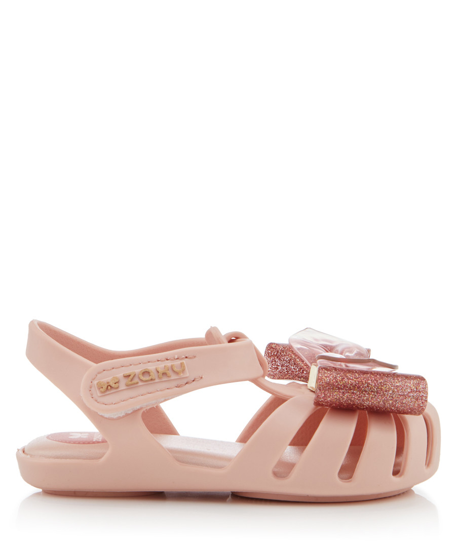 Girl's Glamour Bow blush sandals Sale - zaxy