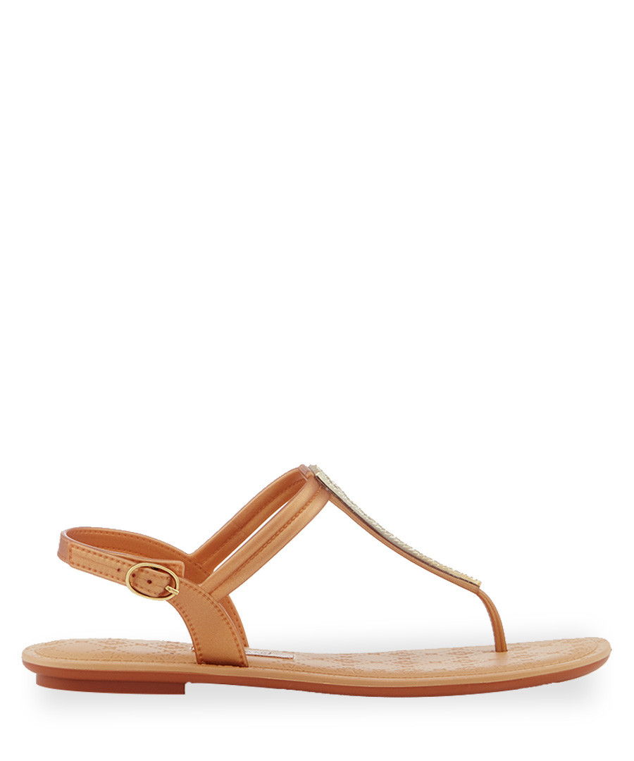 Sense gold-tone T bar sandals Sale - grendha