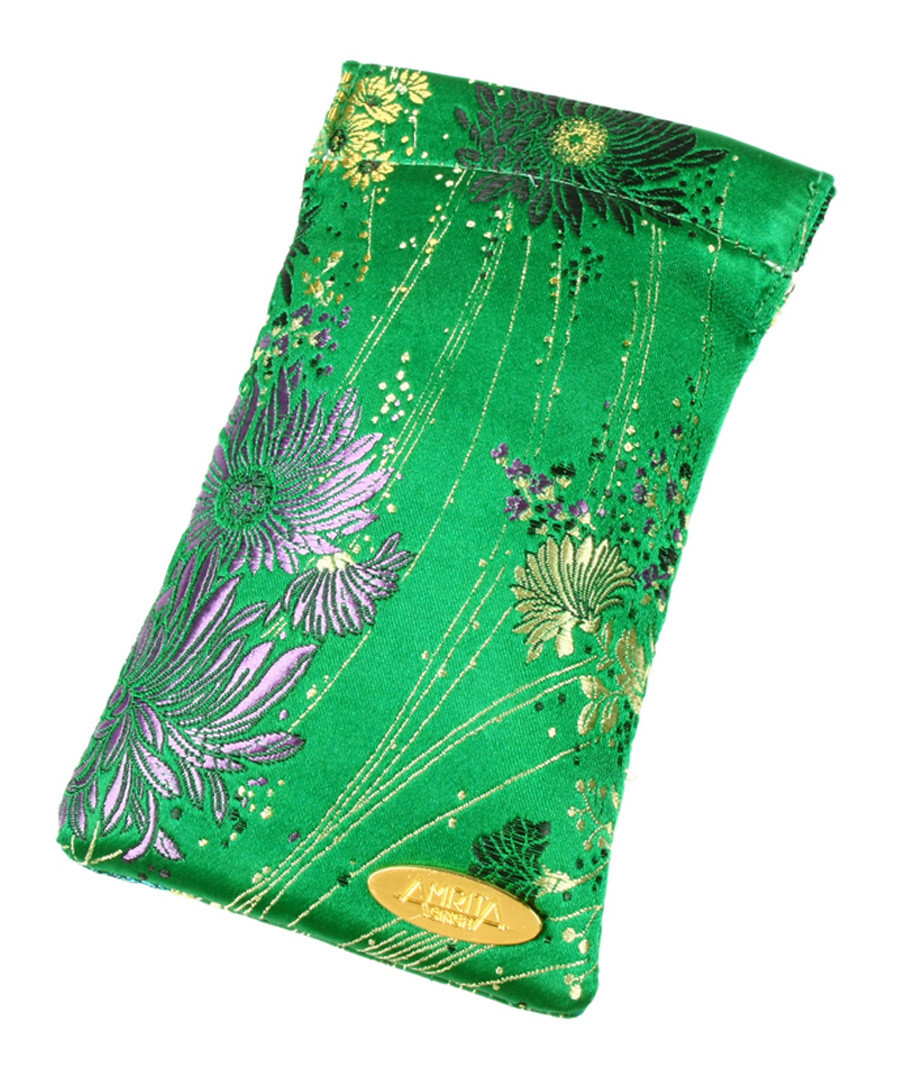 Green pure silk print glasses case Sale - amrita singh