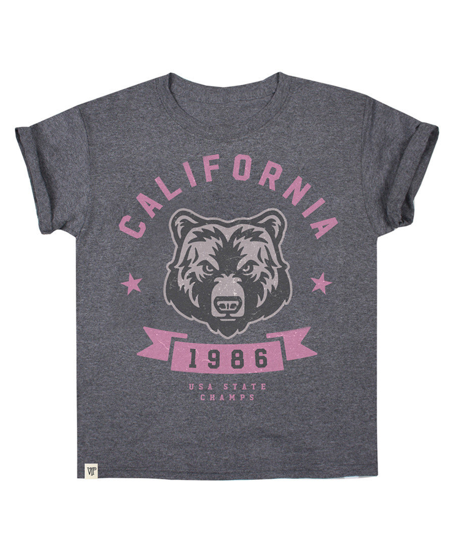 Girl's California grey cotton T-shirt Sale - Varsity Team Players