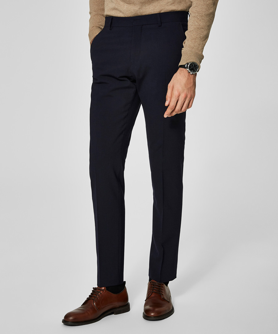 Dark navy wool blend trousers Sale - SELECTED HOMME