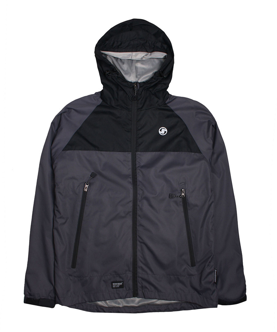 Charcoal & black hooded coat Sale - SEVENTY SEVEN