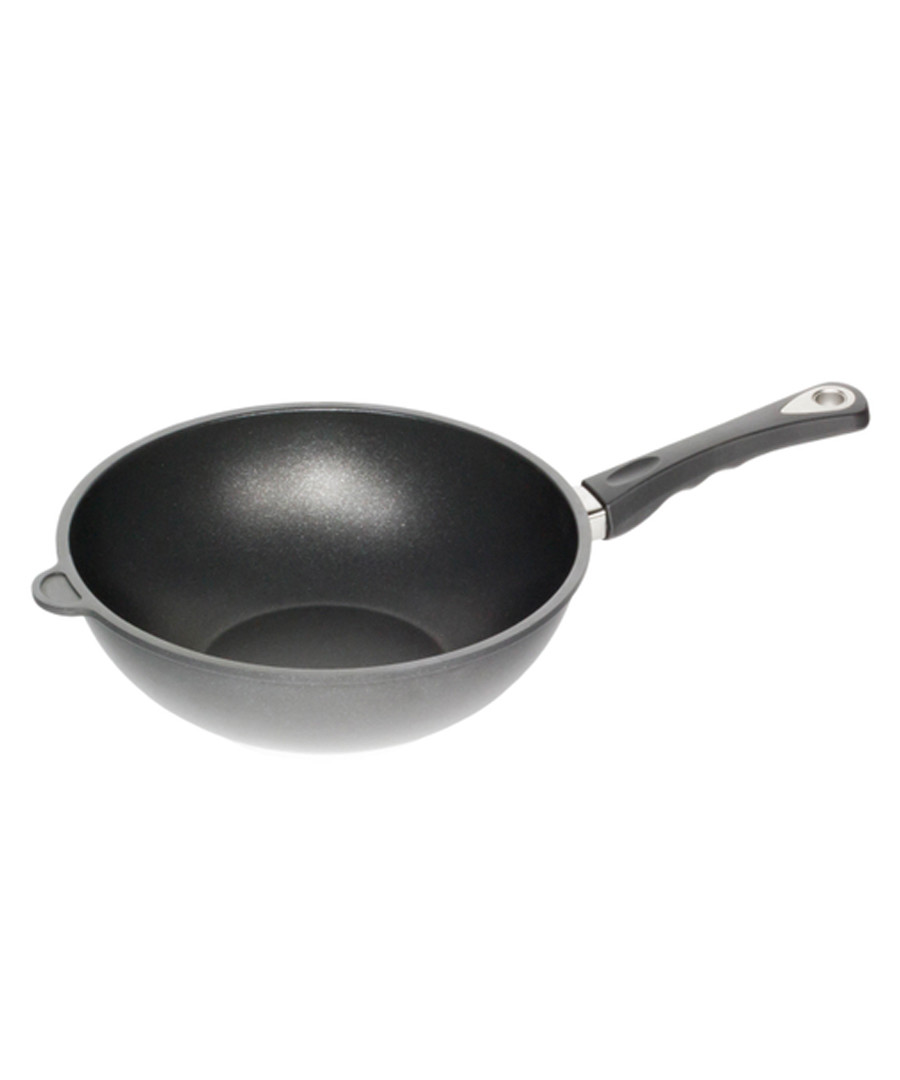 Black aluminium wok 28 x 11cm Sale - World's Best Pan