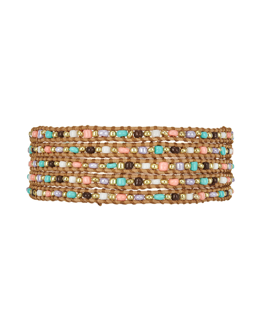 Multi-colour leather beaded bracelet Sale - Lucie & Jade