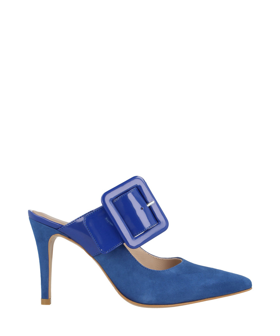 Blue suede buckle heeled mules Sale - roberto botella