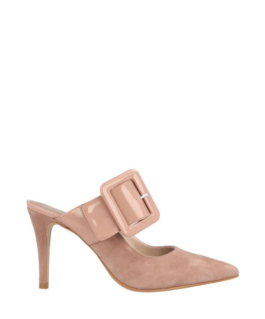 Nude suede buckle heeled mules Sale - roberto botella